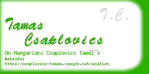 tamas csaplovics business card